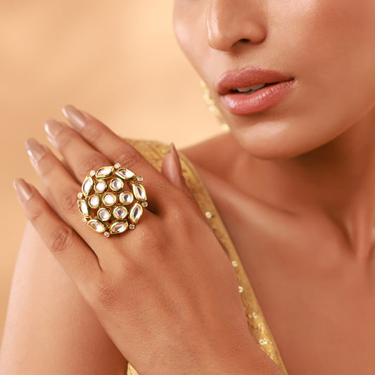 Yasmina Kundan Studded Ring