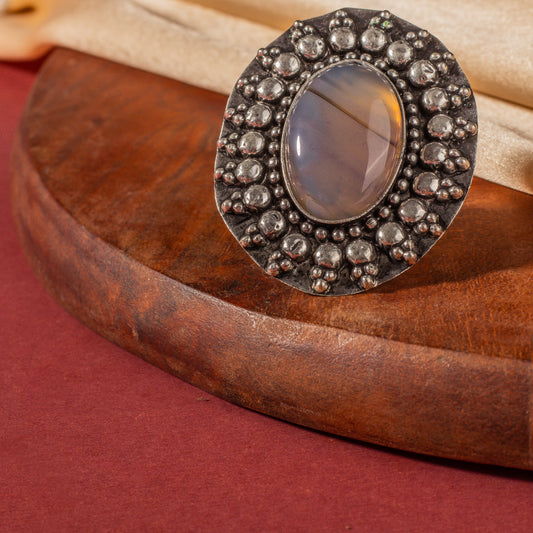 Tahir Big Sized Oxidized Ring