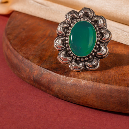 Hibah Big Sized Oxidized Ring