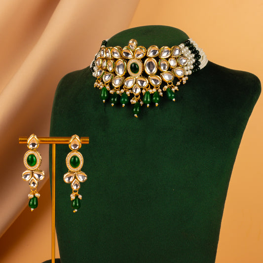 Gul Beaded Kundan Choker Set