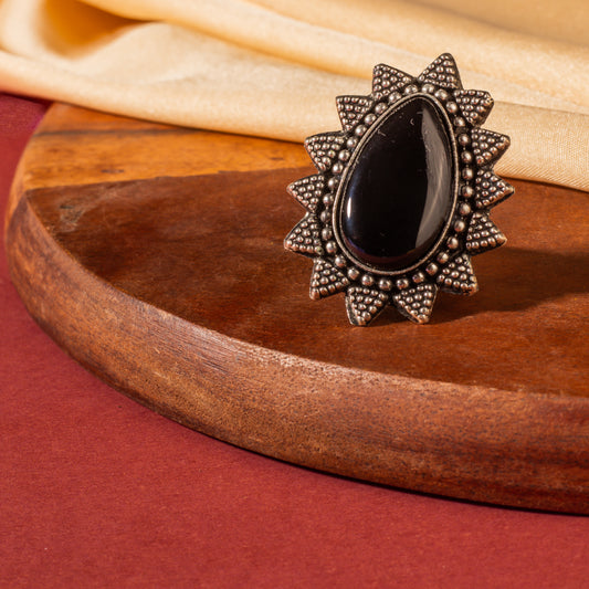 Parisha Big Sized Oxidized Ring