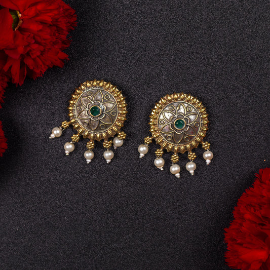 Alam Golden Oxidized Earrings