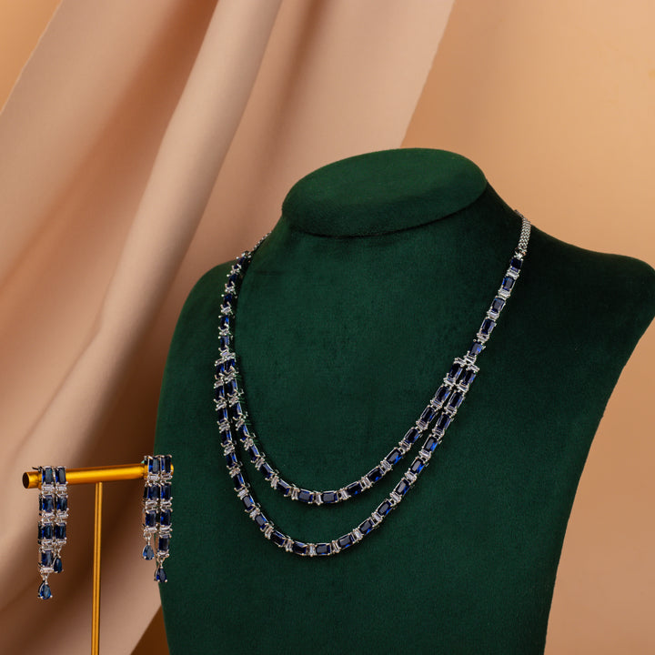 Cascade Blue Diamond Necklace Set