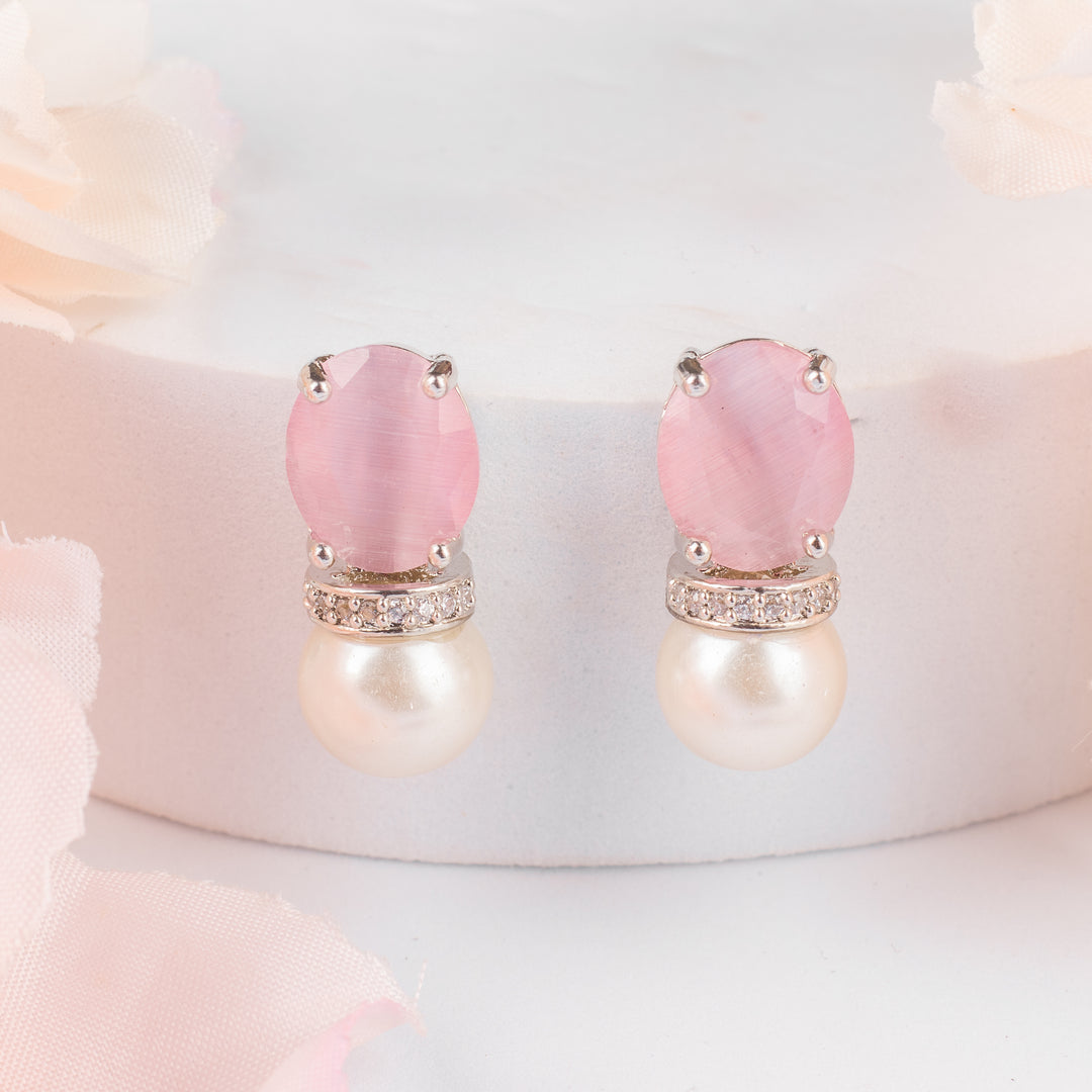 Pearly Pink Earrings