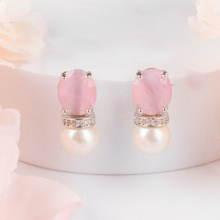 Pearly Pink Earrings