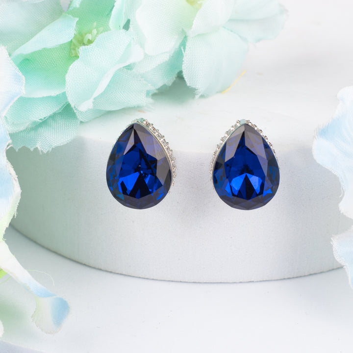 Glistening Blue Diamond Studs